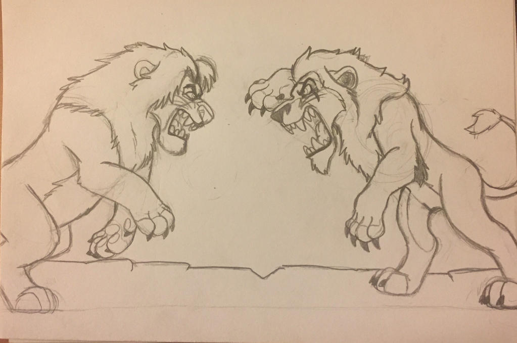 Simba vs Scar (sketch) by themaskedhunter on DeviantArt