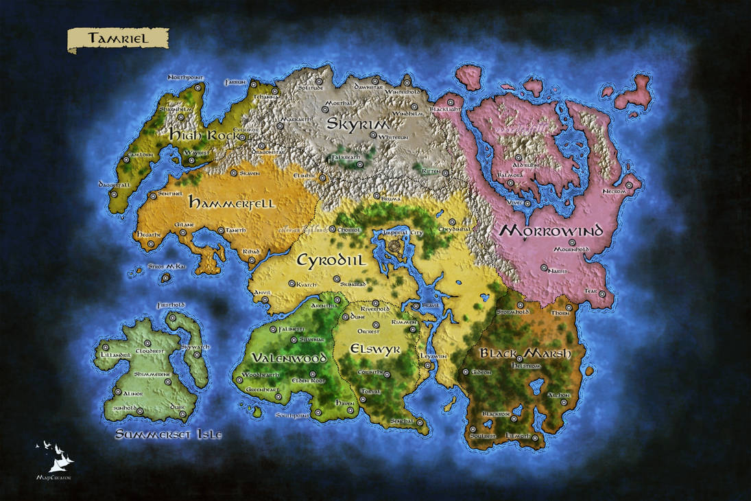 Tamriel Map by OtherWorldlyArtisans on DeviantArt
