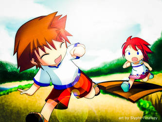 kid sora and kairi racing