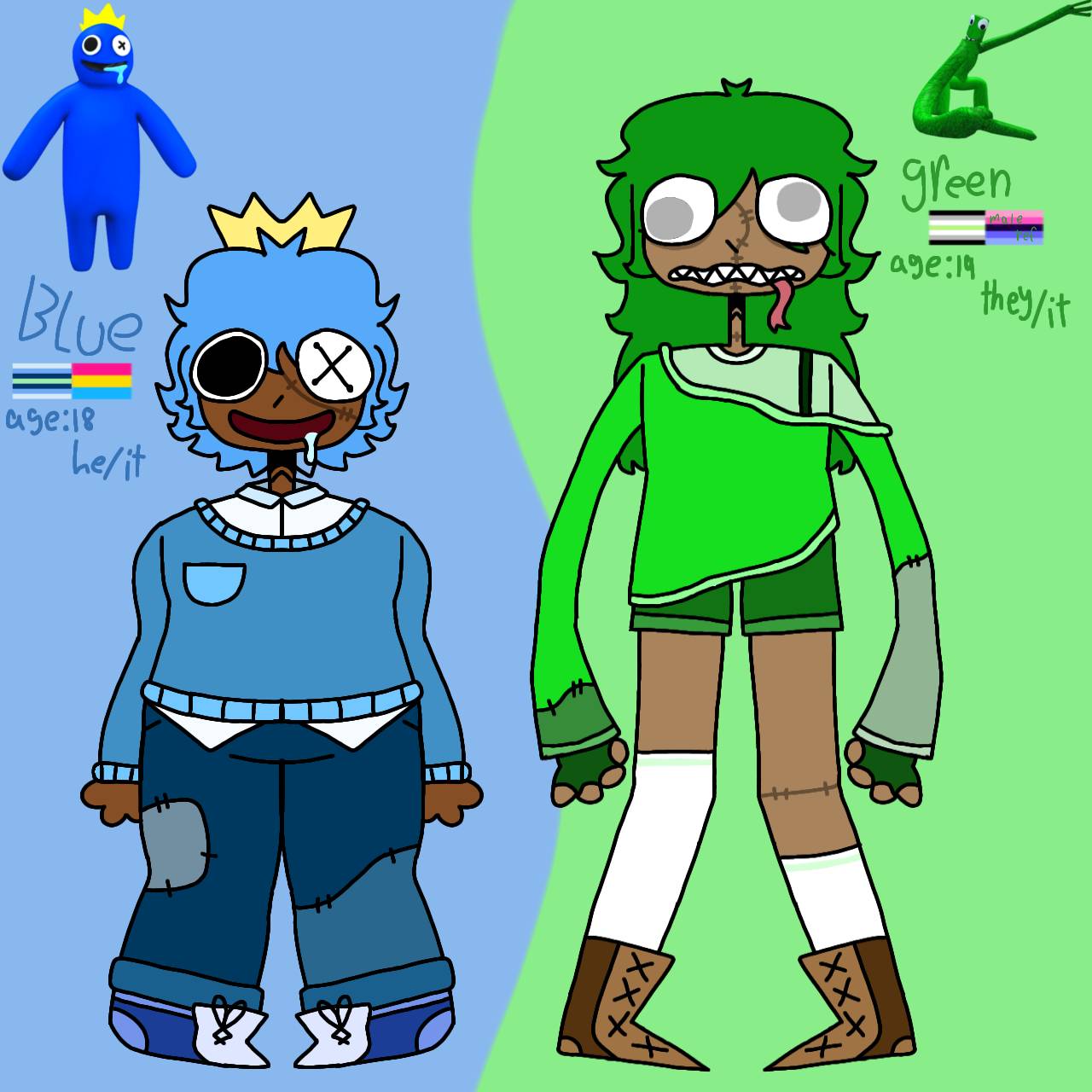 Rainbow Friends GREEN (Humanized Part 2) by AlissaThyHeiress on DeviantArt