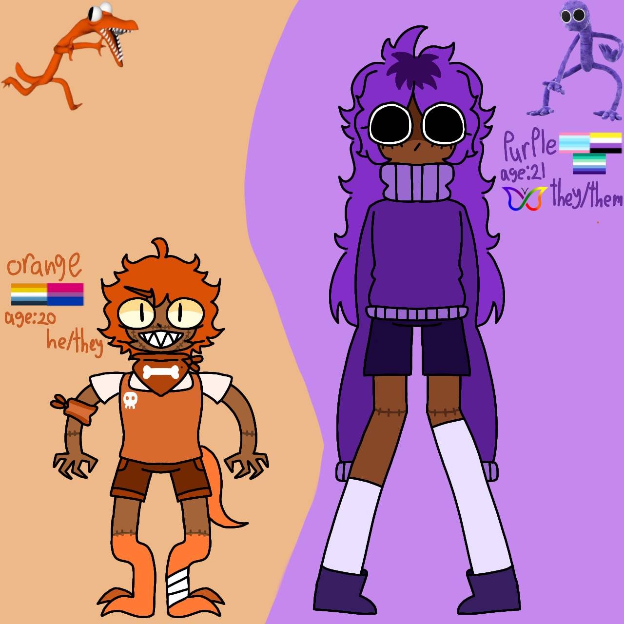 Blue and Orange  Rainbow Friends fanart by DarkShark48 on DeviantArt