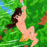 Shonen Mowgli Swinging on the Vine