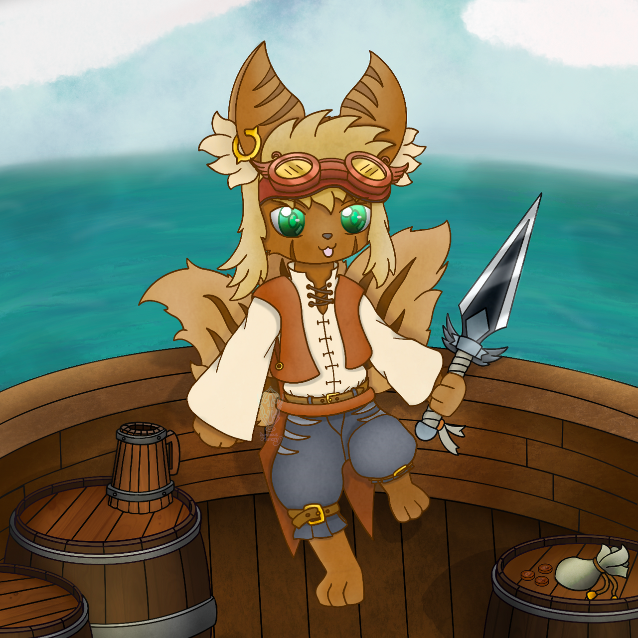 Fox Reed Tri-Tailed Pirate Fox - Reed Navia OC by LuminousMemory on DeviantArt