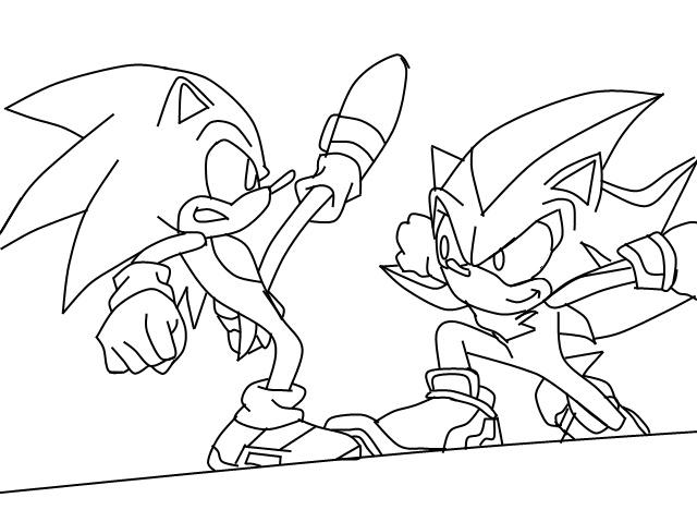 Sonic and Shadow-LineArt by thedangoking on DeviantArt