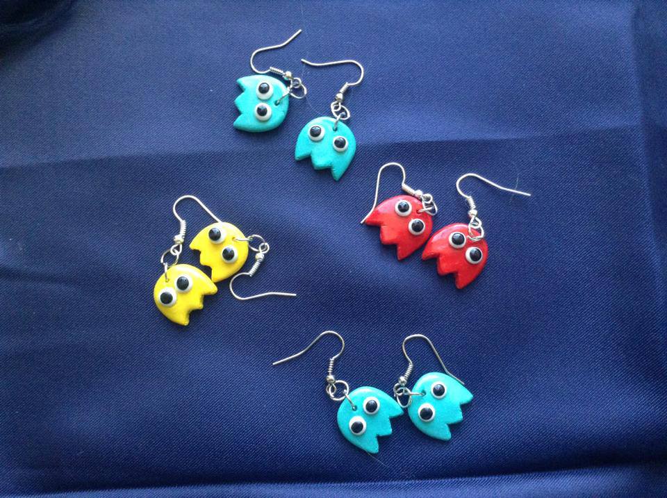 Pac-man ghosts earrings