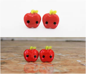 Kawaii apple stud earrings