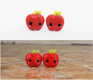 Kawaii apple stud earrings