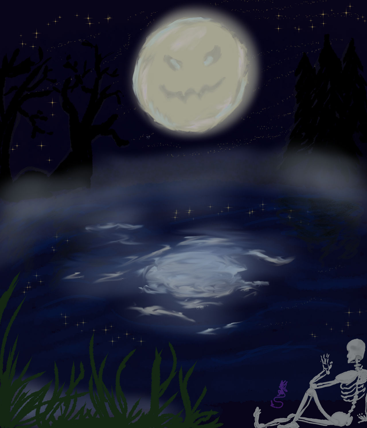 Hunted Moon Drawing Haunted Moon by PixieGhostDraws on DeviantArt