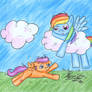 Rainbow Dash helping Scootaloo - Request