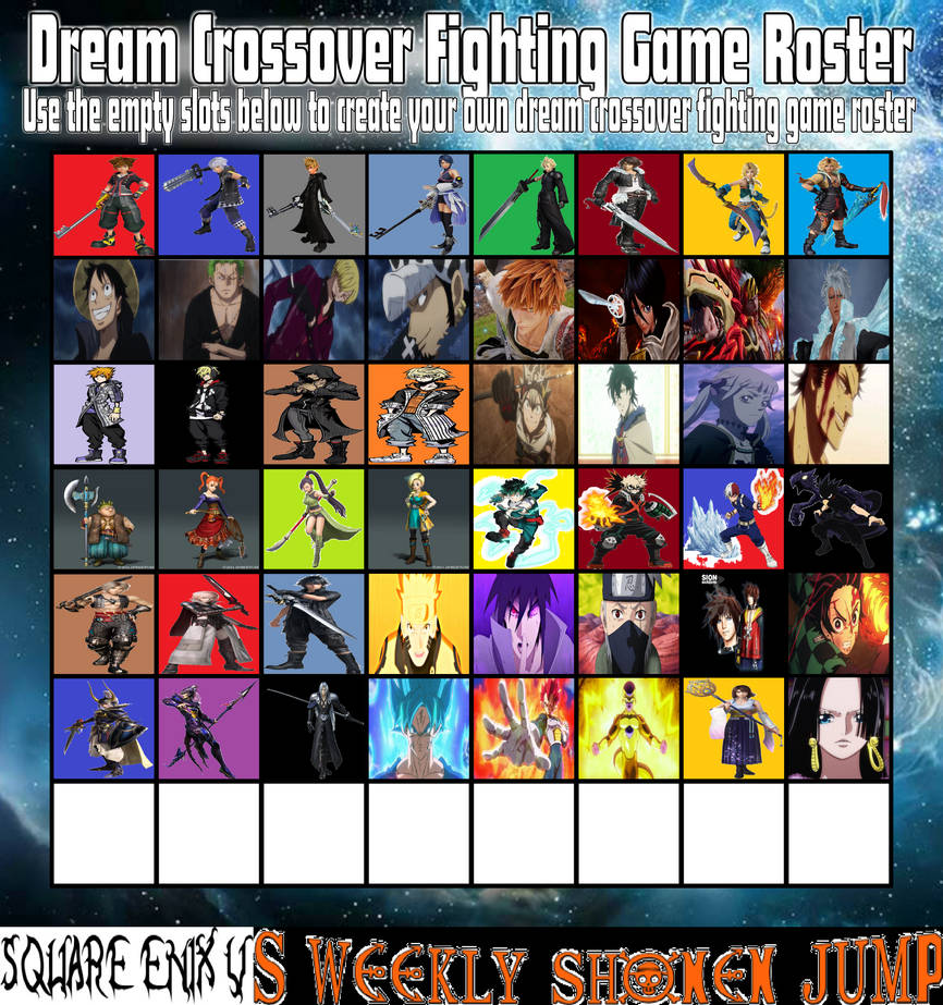 Square Enix VS Weekly Shonen Jump-Character Roster by ...