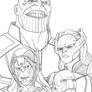 Thanos and the Black Order sketch