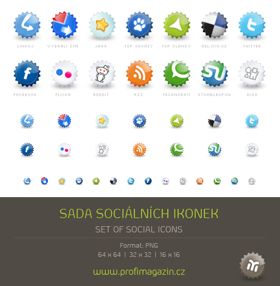 Set of social icons