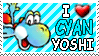 I Love Cyan Yoshi by Powerwing-Amber