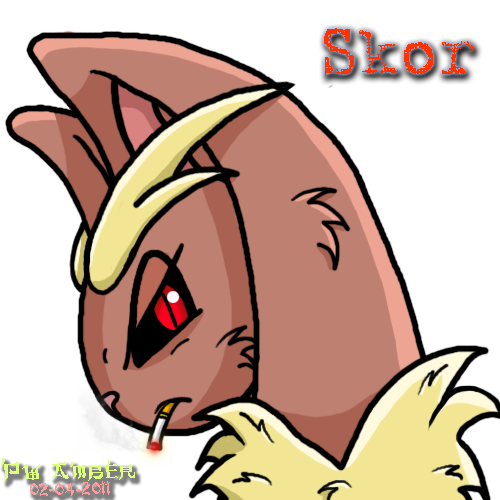 Skor the Lopunny - Mugshot Sketch