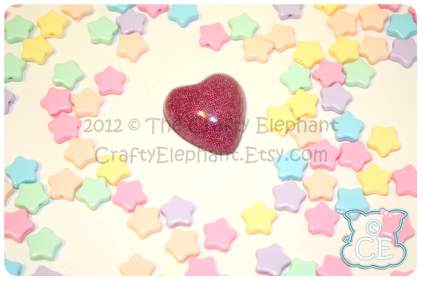 Pink Micro Marble Heart Ring