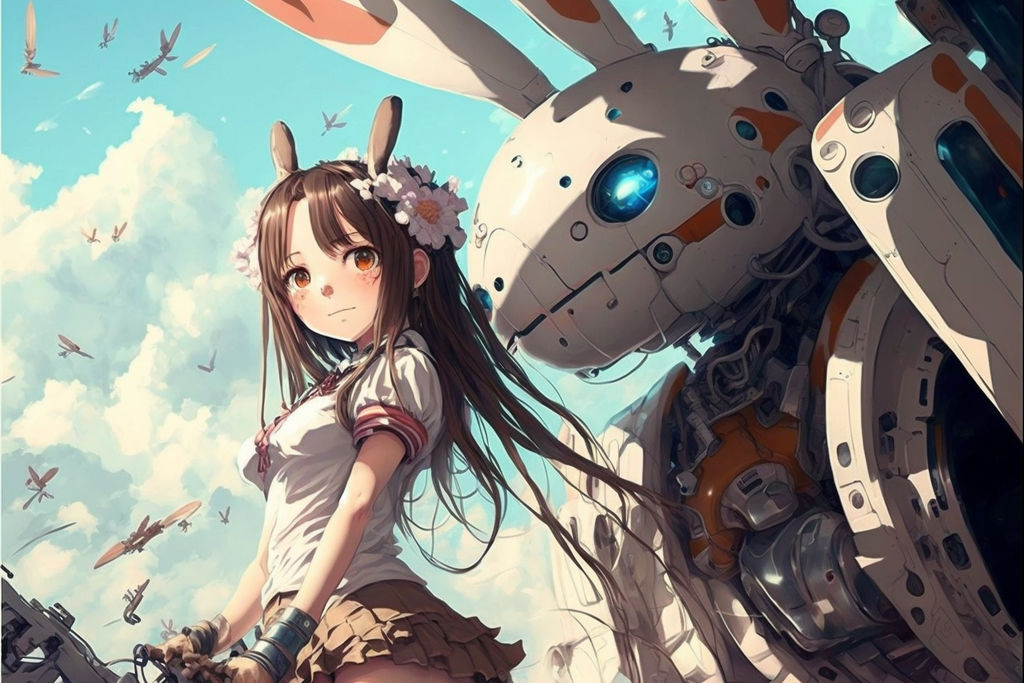 Robo Rabbit Girl Anime girl with a rabbit robot... by ghostydac on DeviantArt