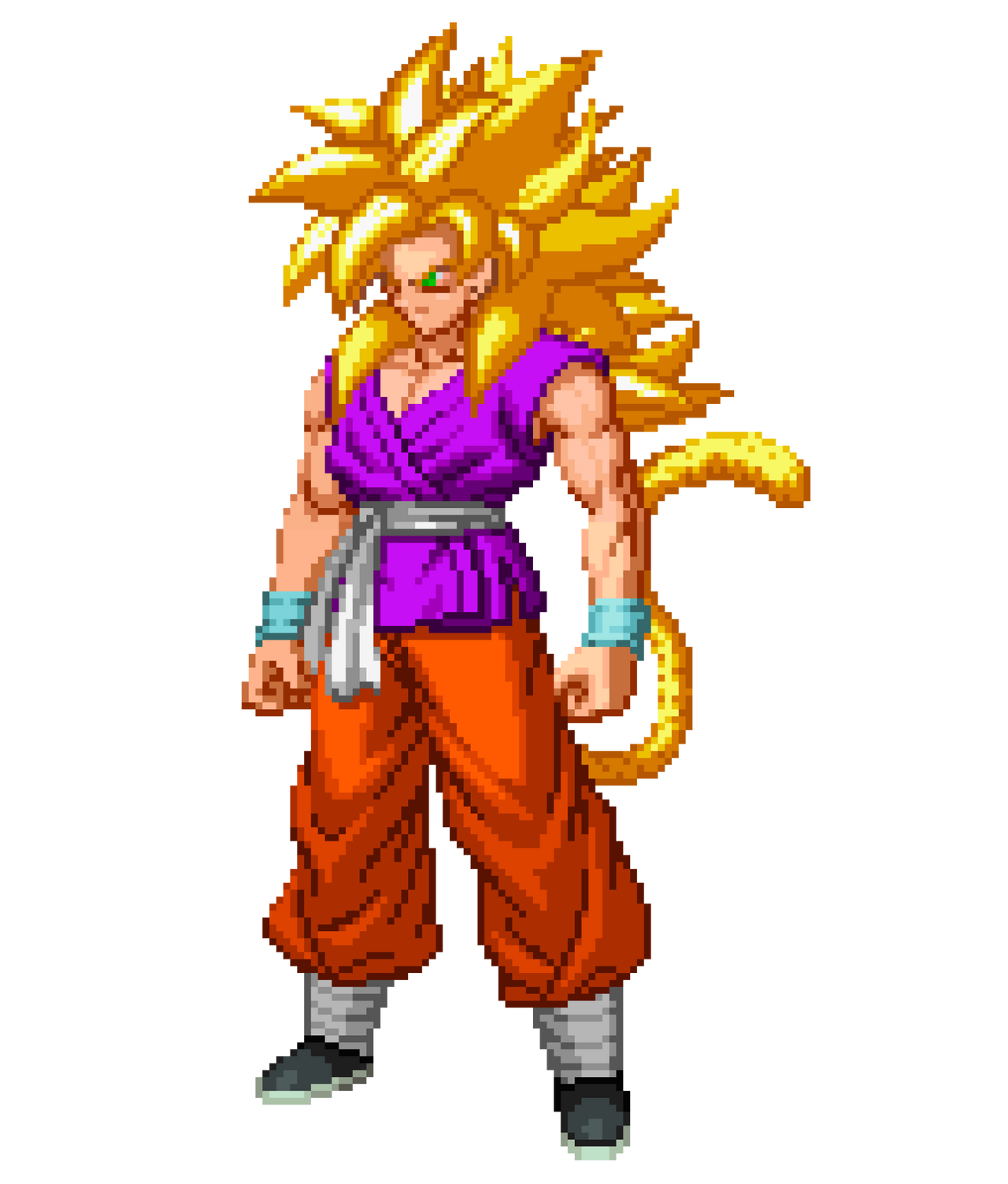Goku SSJ2 with SSJ4 hair (updated) by AlexLProductions on DeviantArt