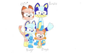 Bluey Bingo Chilli and Bandit