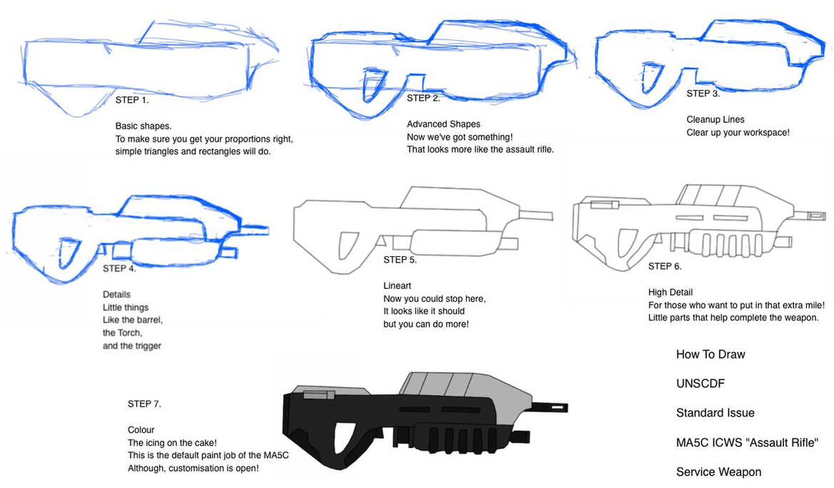 Assault Rifle From Rifle Drawing Rivals How To Draw An Assault Rifle by ARCtroop on DeviantArt