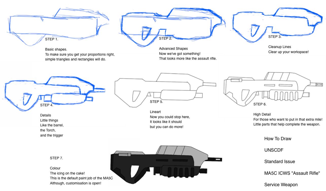 How To Draw An Assault Rifle