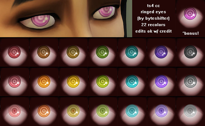 Multi Ringed Eyes ts4cc : ringed eyes by byteshifter on DeviantArt
