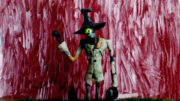 Trickster clay figure