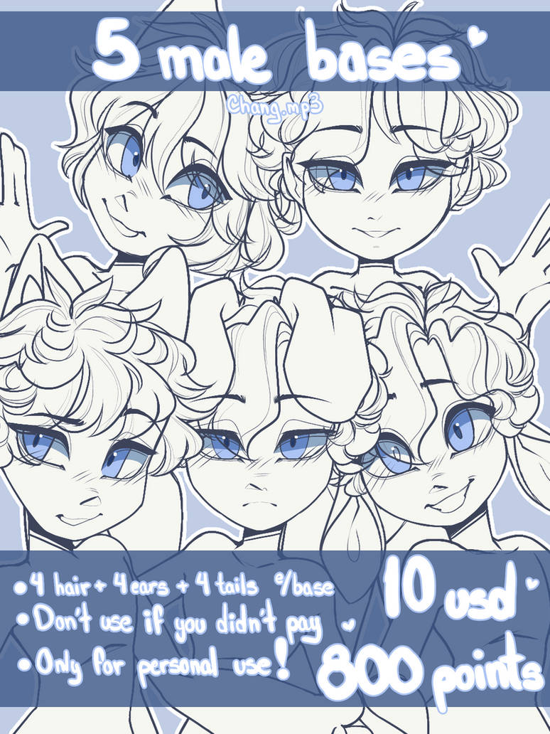 Base By Mp 5 Bases/male/ Ears+Tails+Hair (READ DESCRIPTION) by Chang-mp3 on DeviantArt