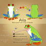 Aila the frog ref sheet