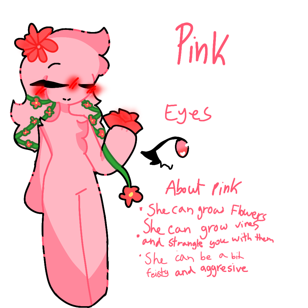 Rainbow Friends OC: Pink Reference Sheet by EmilyRosebug on DeviantArt