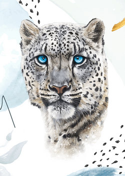 Beautiful Snow Leopard Art Watercolor Painting