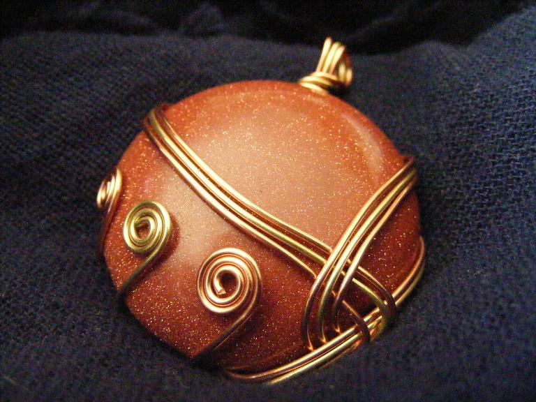 Wrapped Goldstone Pendant