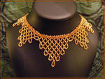 Gold Harlequin Beaded Collar by BacktoEarthCreations