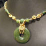 nephrite jade in brass necklace