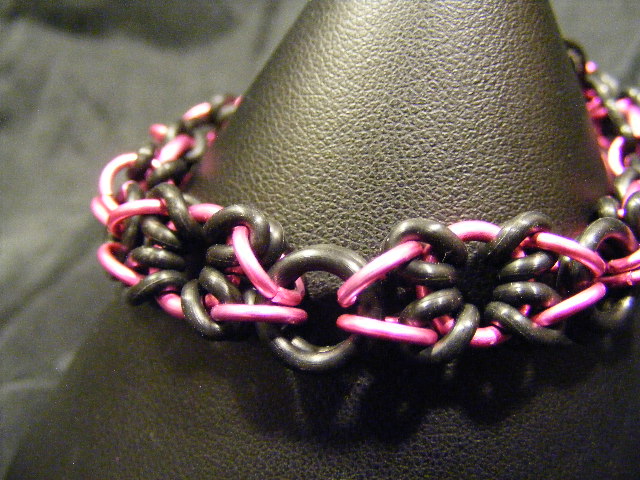 XOXO pink and black bracelet