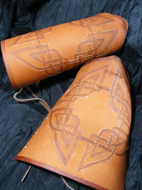 Custom Celtic Leather Bracers