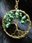 African jade and Brass Tree Suncatcher by BacktoEarthCreations