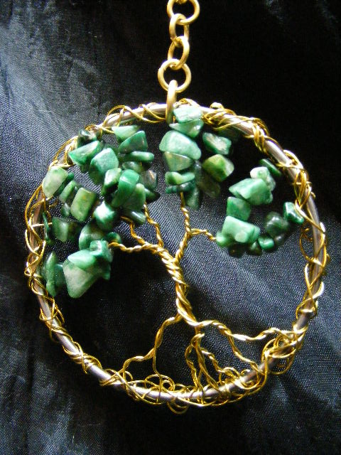 African jade and Brass Tree Suncatcher