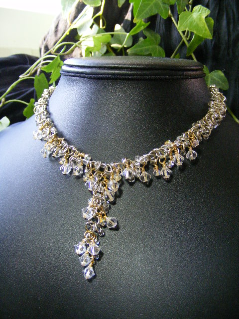 crystal shaggy necklace