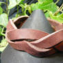 brown leather braid bracelet