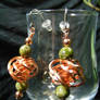 Copper Love Knot With Unakite Earrings