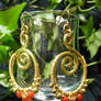 Golden Aluminum Wire Spiral Earrings