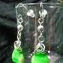 Milky Green Tear Drop Earrings