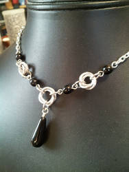 Mobius Necklace With Black Drop