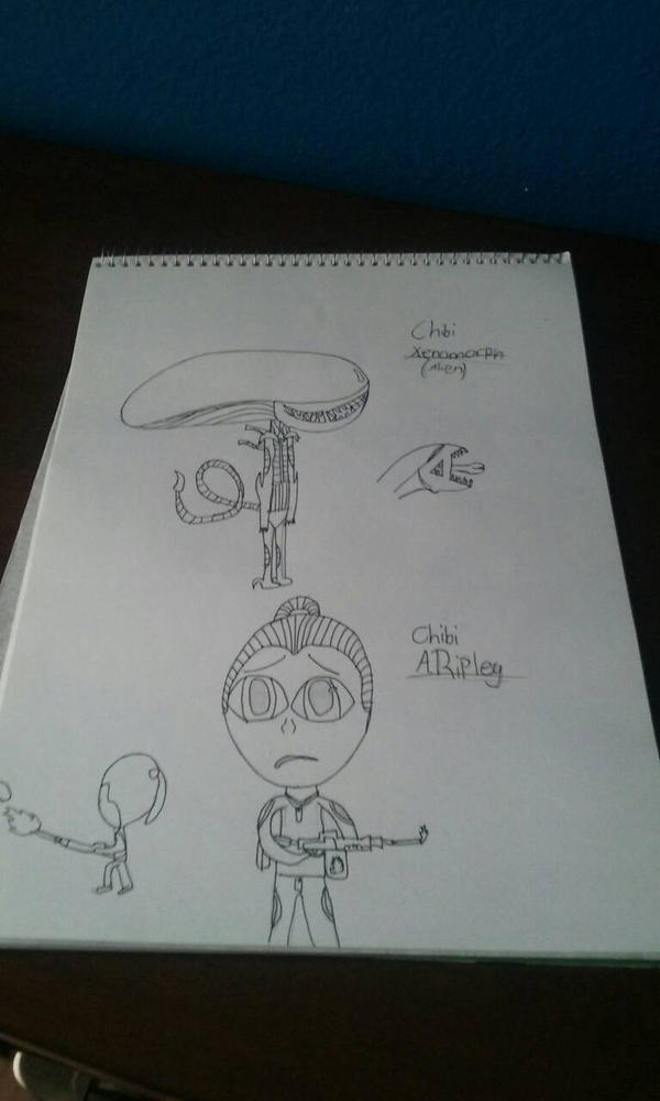 Chibi Ripley Alien chibi Alien And Ripley by Spongy-boy on DeviantArt