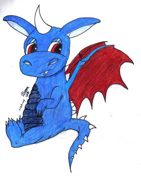 Blue stuffed Dragon