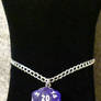 Borealis Purple WWhite D20 Dice Sterling Silver