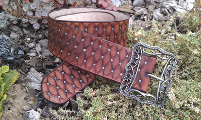 pirate leather belt - ceinture pirate large