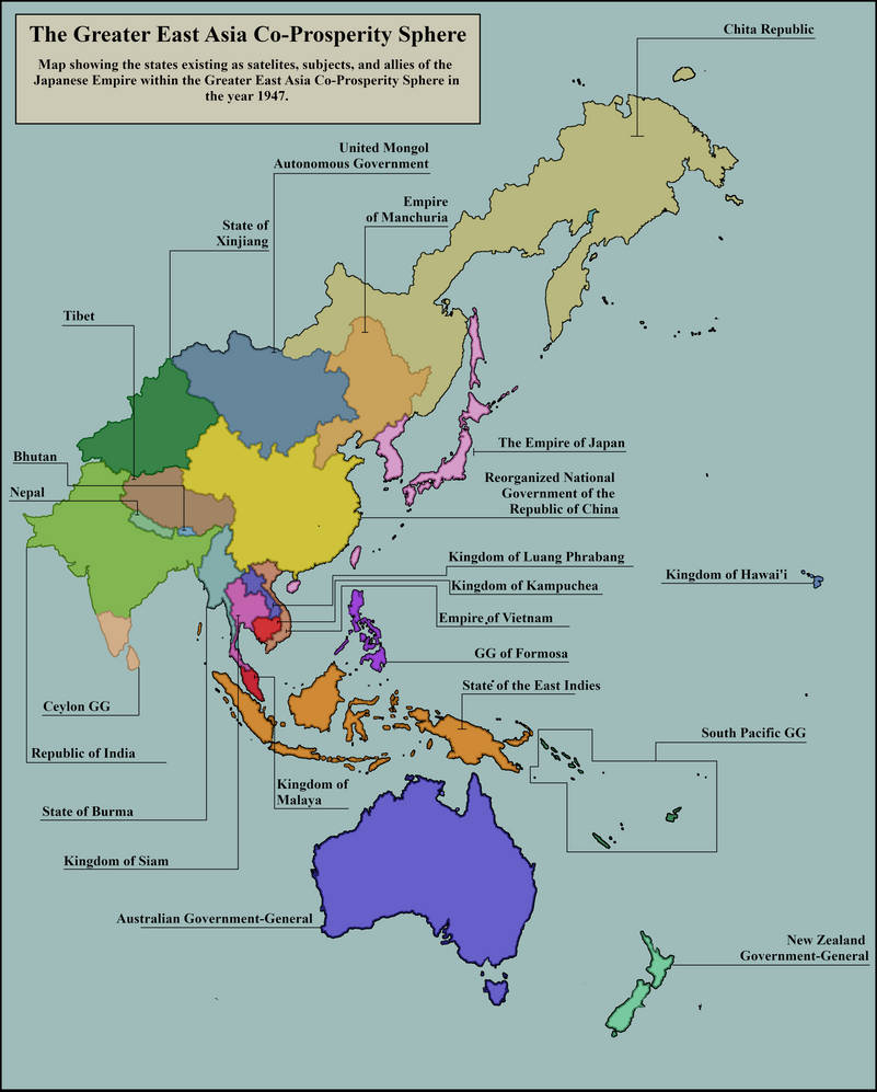 Asia co. Паназиатизм. Greater East Asia co-Prosperity Map. Великая Восточноазиатская сфера взаимного процветания. Социально экономическая карта центральной и Восточной Азии.
