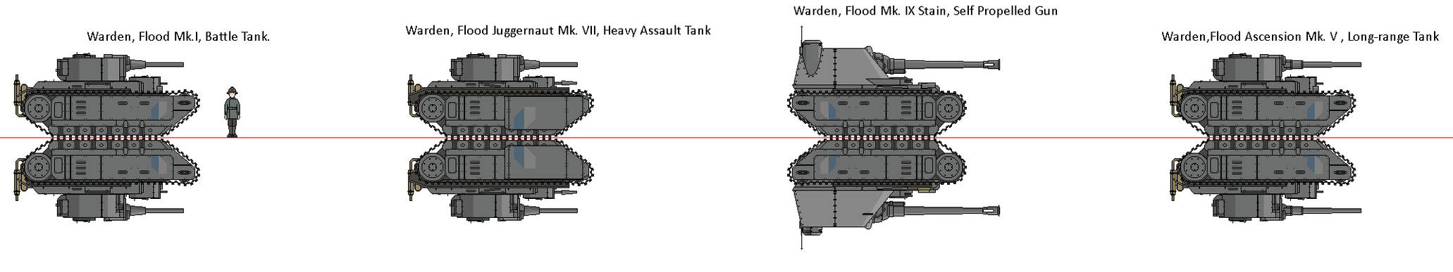 Foxhole: Flood series Tanks.