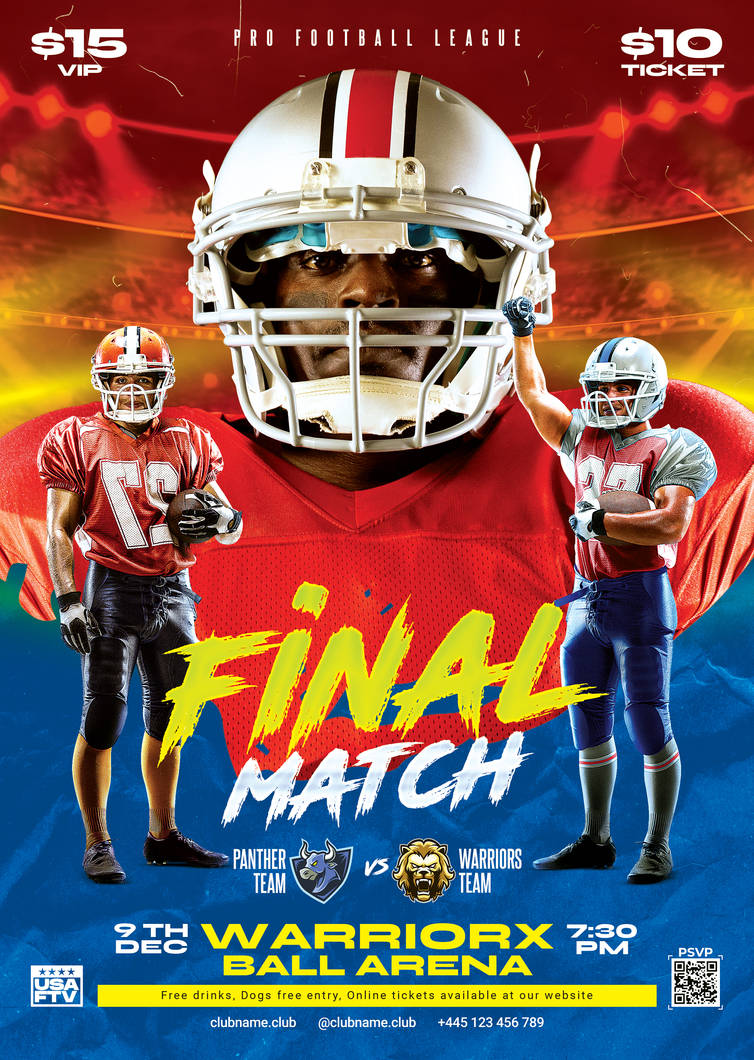 Football Rivals Flyer Football Flyer Template by WarriorX11 on DeviantArt
